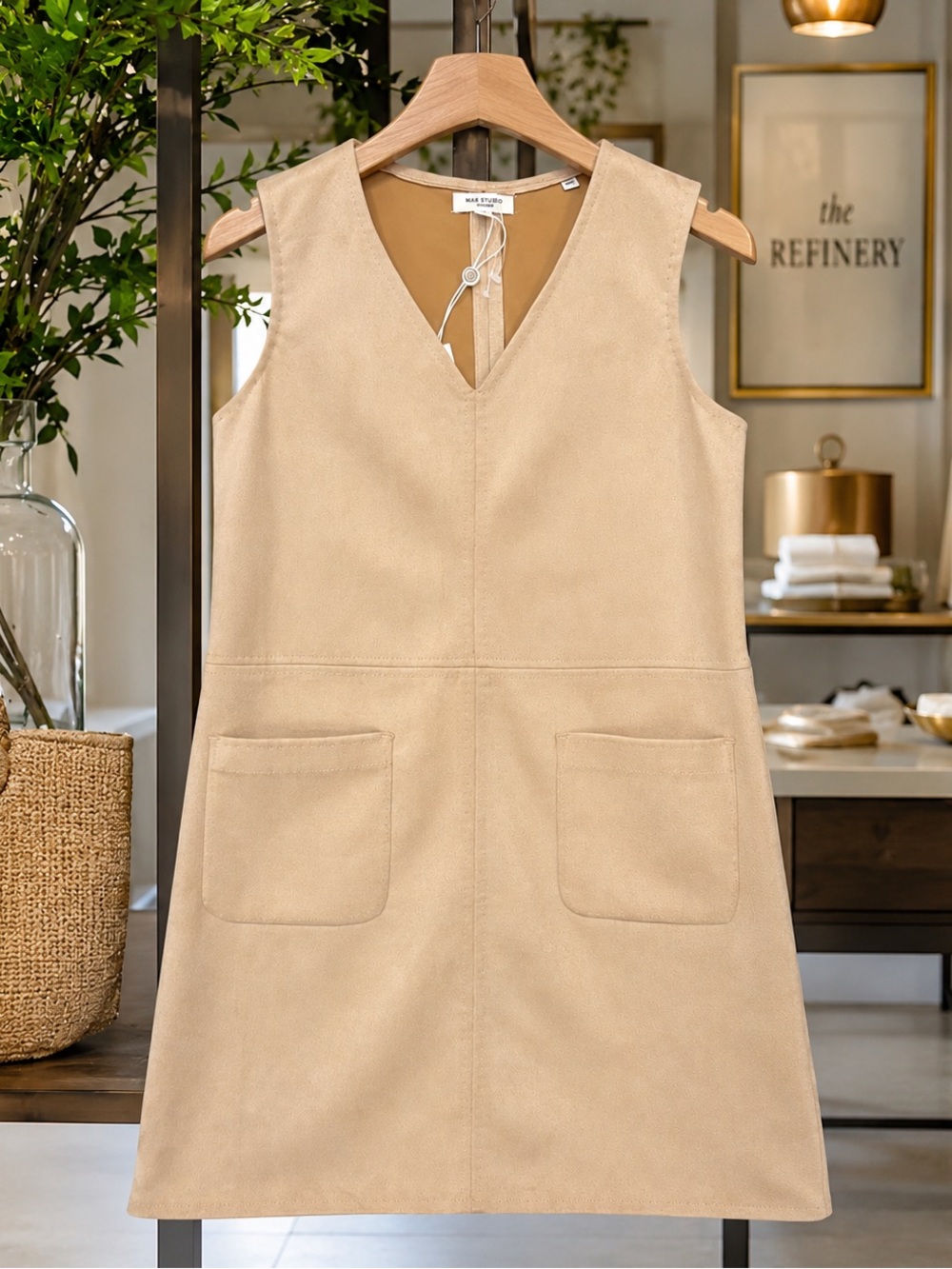 MAX STUDIO- Faux Swede Beige Dress NWT Sz XS
